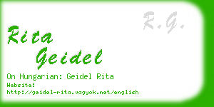 rita geidel business card